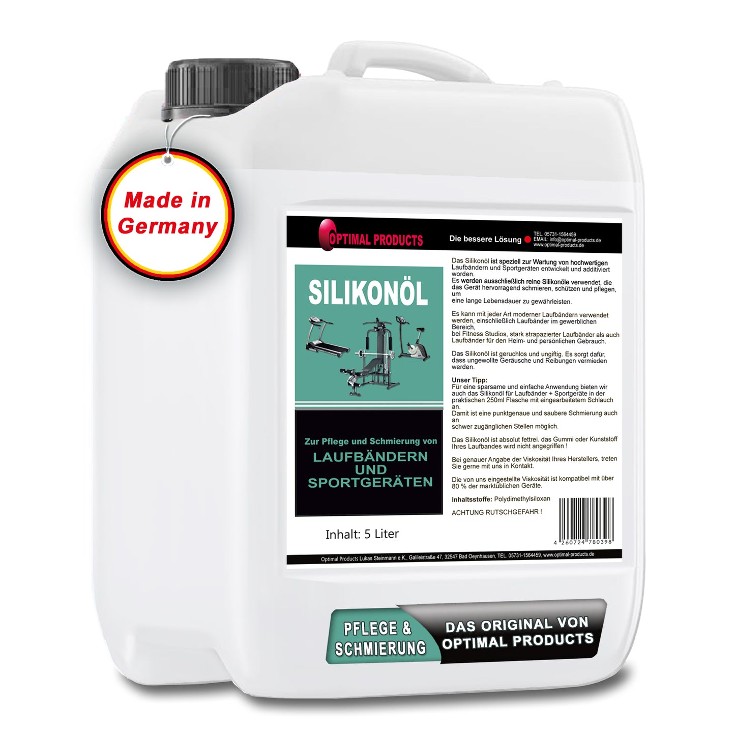 Silikonöl zur Wartung und Pflege von Laufbändern und Sportgeräten