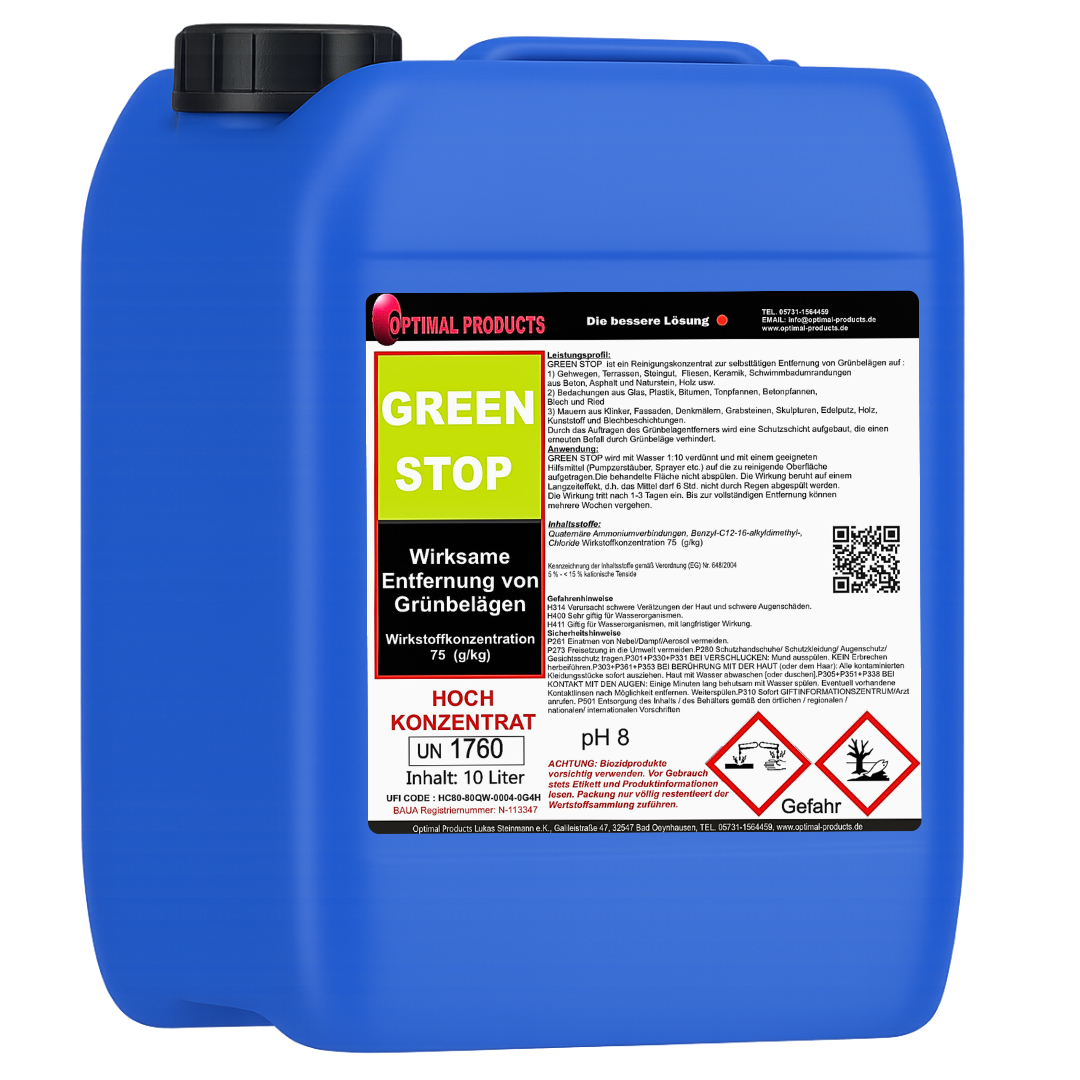 Grünbelagentferner New Edition + HOCHKONZENTRAT / Green Stop 10 Liter