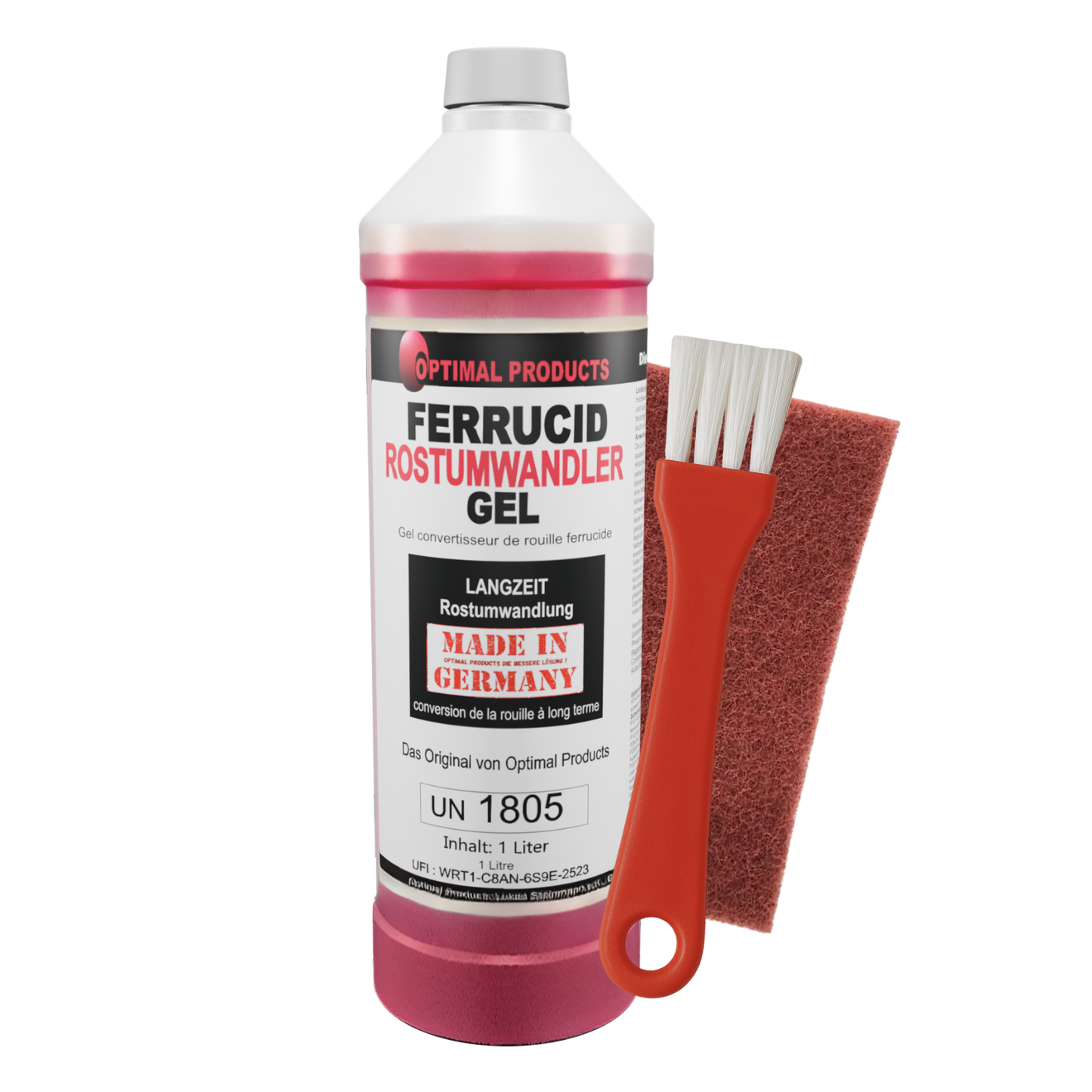 Ferrucid Rostumwandler GEL 1 Liter + Schleifvlies & Pinsel