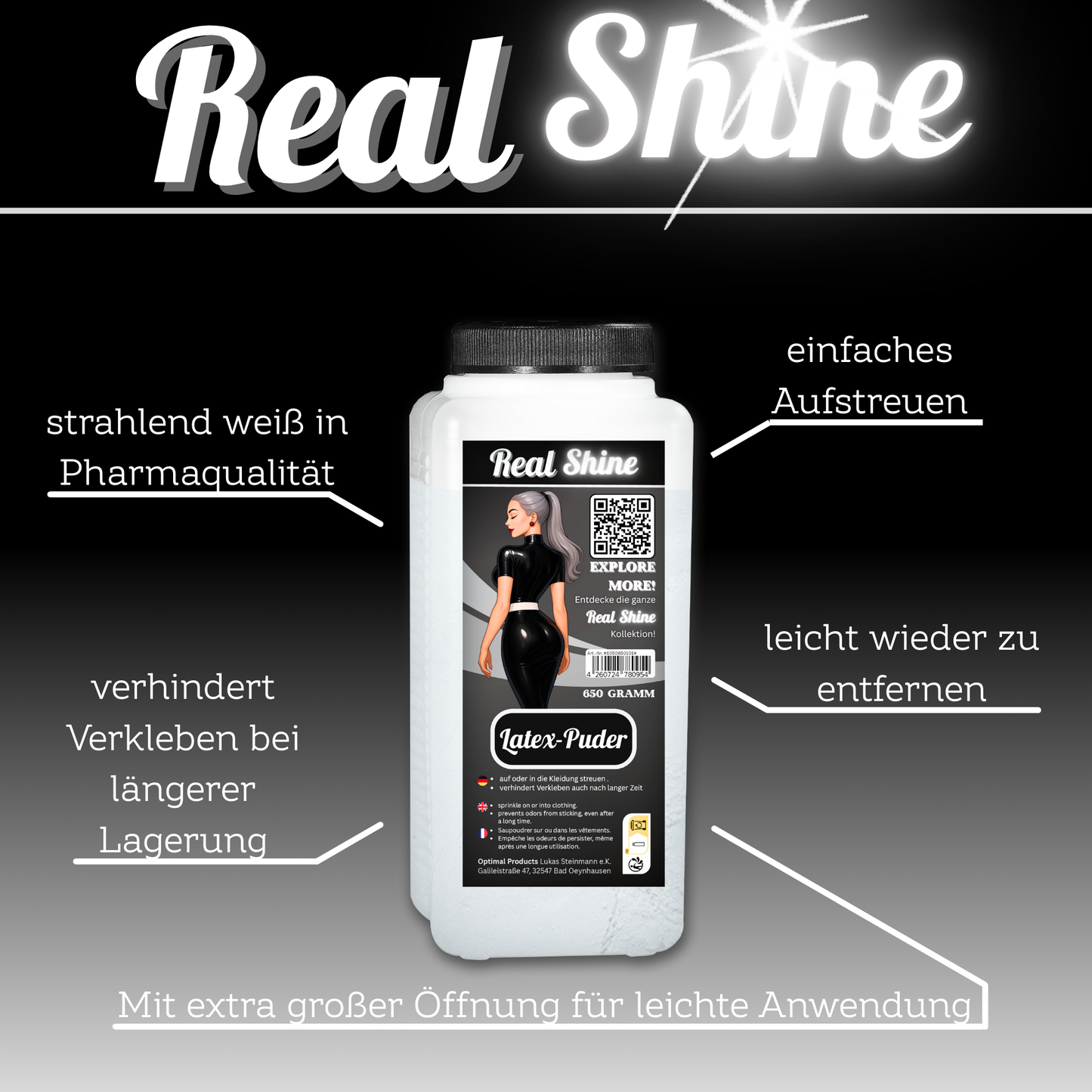 Realshine Talkum Puder 650g