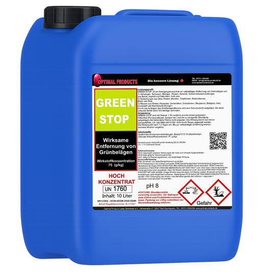 Grünbelagentferner + HOCHKONZENTRAT / Green Stop 10 Liter